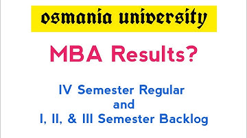 MBA Results? | MBA IV Sem Results | MBA Backlog Results | OU