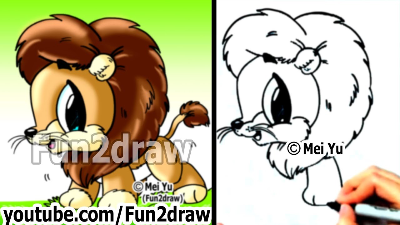 How To Draw A Lion Easy Cartoon Drawing - Fun with Mama