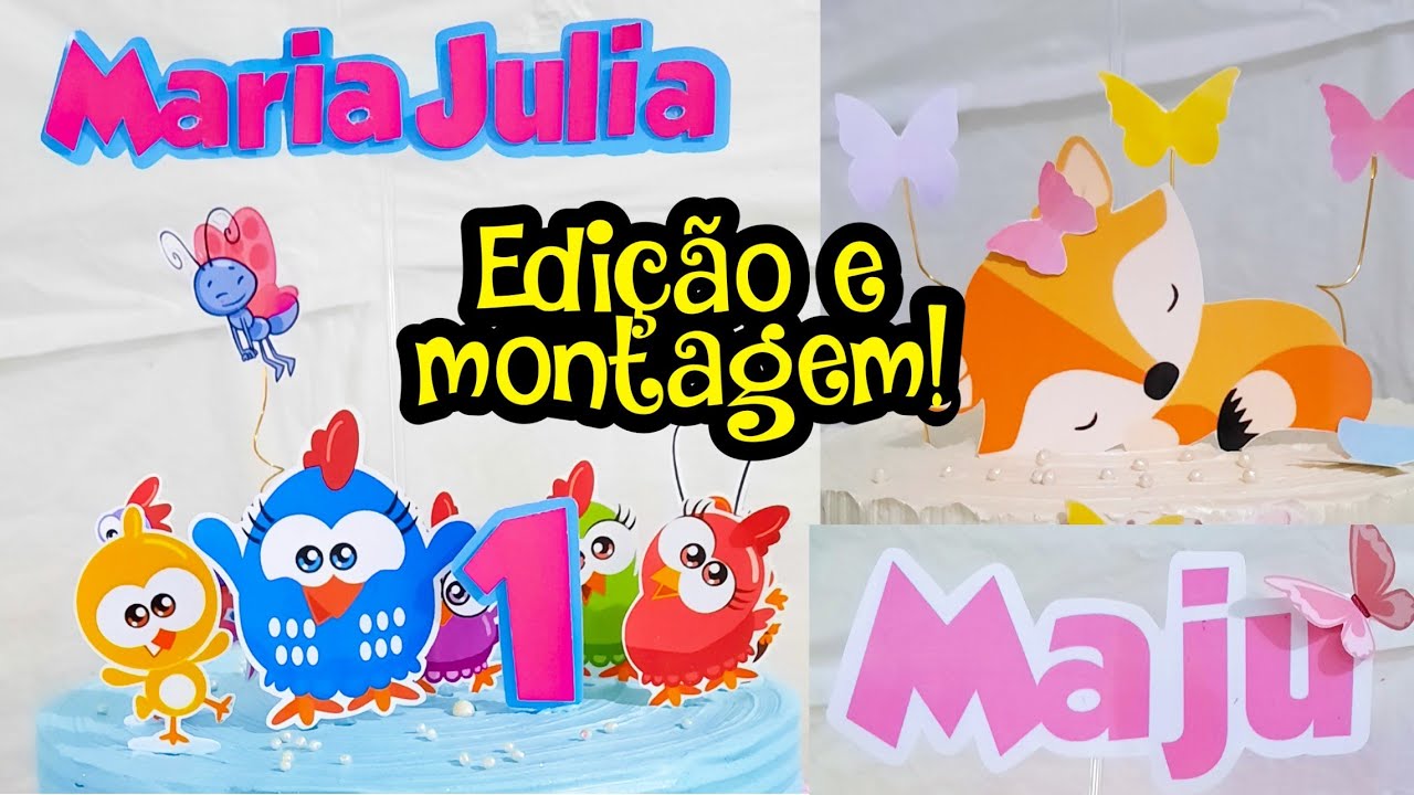 Topo de bolo sem silhouette - efeito profissional | como faço meus topos de bolo 💕