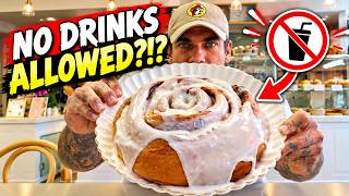 NO DRINKS ALLOWED?! I Tried to Beat This GIANT Cinnamon Roll Challenge!