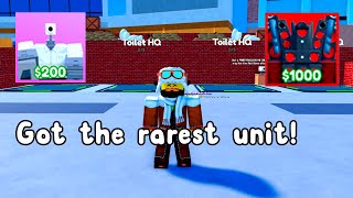 Noob To Pro In Toilet Tower Defense Roblox Get Rarest Unit In Game!