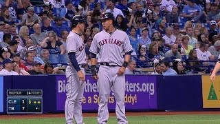CLE@TB: Raburn ruins shutout with sac fly
