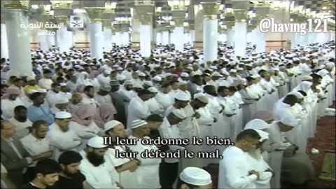 تراويح ليلة 9 رمضان 1436 للشيخ علي الحذيفي ماتيسر من سورة الأعراف ( 94-188)