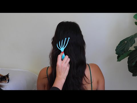 ASMR hair play, braiding and super tingly tools on Melina (whisper) 🦋
