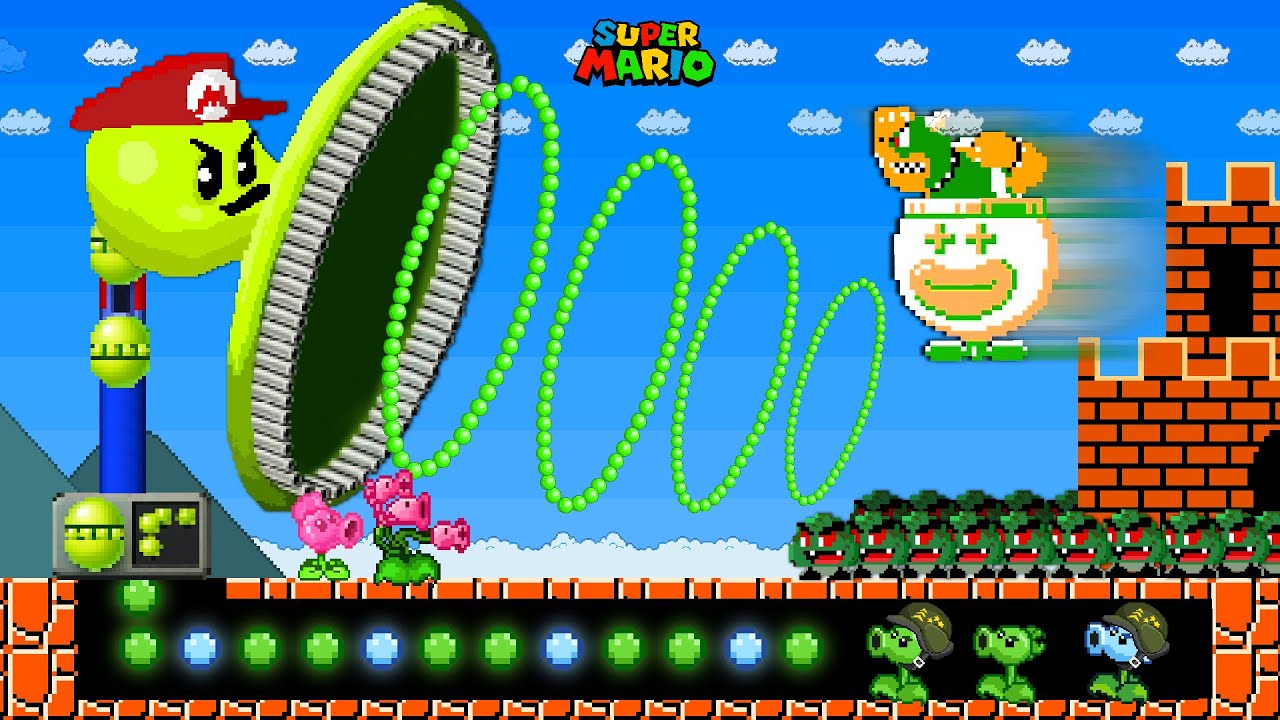 Super Mario Bros., But It's Strongest Fusion Mario Plant Vs. Team Zombies Bowser 