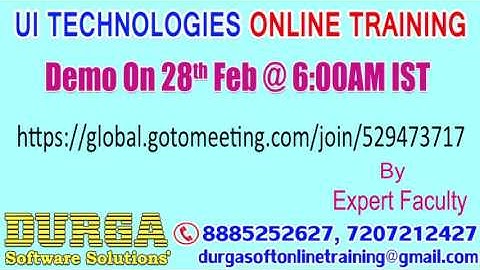 UI Technologies Online training by Harsha  Demo On 28th Feb @6:00AM IST