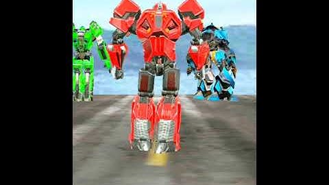 Transforming robot battle in train robot games 3d and helicopter robot car games(4)