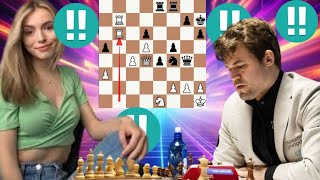 Simpleminded chess game | Anna Cramling vs Magnus Carlsen 6