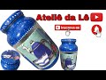 POTE AZUL COM DECOUPAGEM - (Ateliê da Lê)