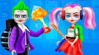 Школьные принадлежности для Барби – 12 идей! Харли Квин и Джокер