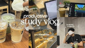 STUDY VLOG ✩‧₊ — going to library, endless coffee & romanticizing uni life ☕️