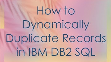 How to Dynamically Duplicate Records in IBM DB2 SQL