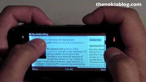 Nokia 5800 review of web browsing (HD)