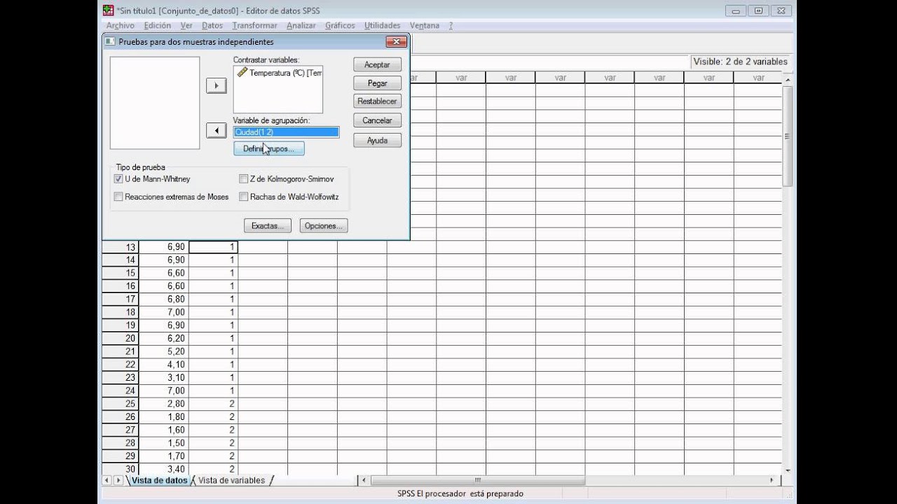 Test U De Mann Whitney Con SPSS YouTube