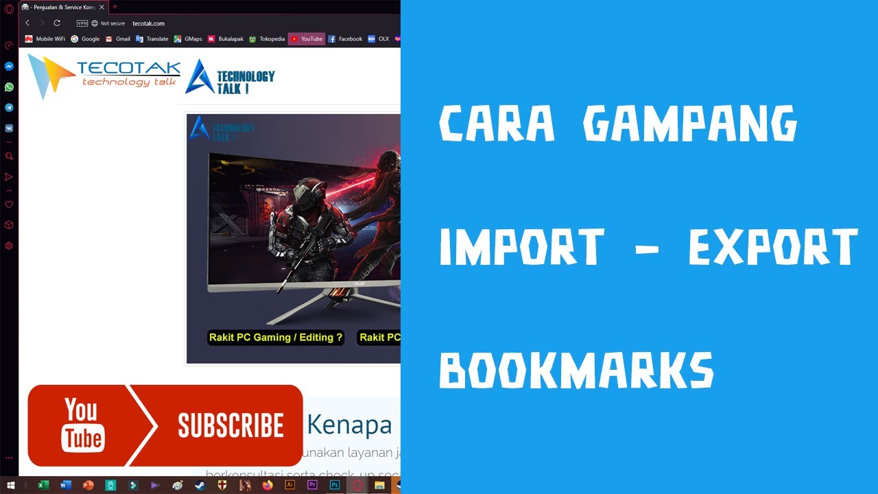 Cara Mudah Import Export Bookmarks - YouTube