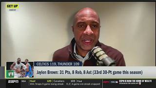 GET UP | Jay Williams reacts to Jaylen Brown outduels SGA lead Celtics snap OKC 12-game win streak