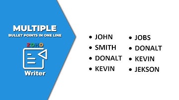 How to insert multiple bullet points in one line in Zoho Writer