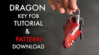 leather dragon keyring keyfob