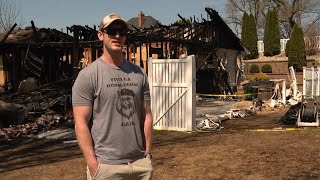 Off-duty firefighter jumped into action when his neighbor's home caught fire