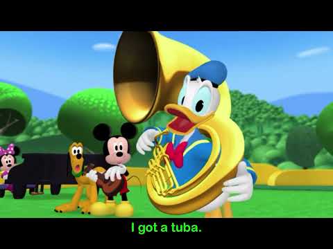 Donald Duck and his tuba