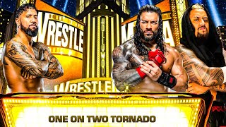 WWE 2K24  Jey Uso vs Roman Reigns & Solo Sikoa | Handicap Match | Wrestlemania | Gameplay
