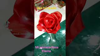 mi primera rosa eterna hecha con cint #manualidades