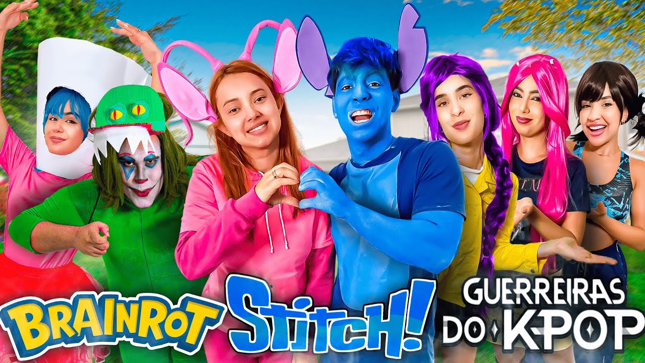 NOS TRANSFORMAMOS NA TURMA DAS GUERREIRAS DO K-POP , STITCH E BRAINROTS!! Deu ruim*
