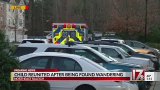 Parents located after toddler found wandering alone in Raleigh wearing little clothing