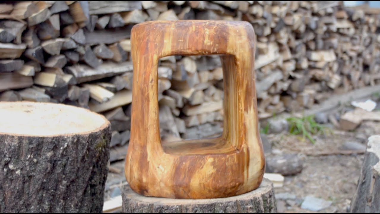 桜の丸太からお洒落サイドテーブルを切り出した。DIY Sidetable,stool