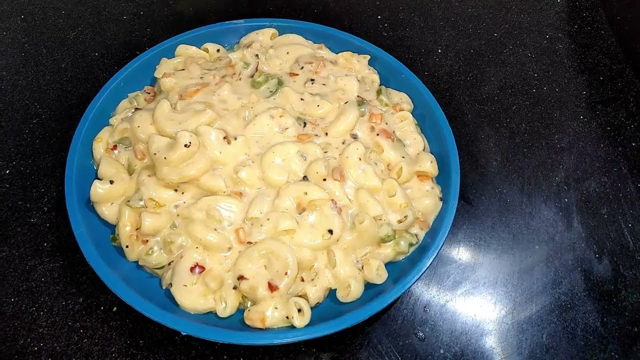 white sauce macaroni pasta-Indian style Macroni pasta White Macroni-Pasta Recipe-White Pasta