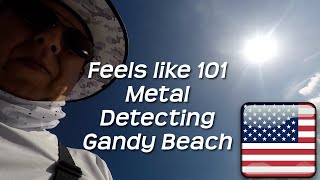 Metal Detecting Gandy Beach on The 4th of July - Coins, cars and a lot of fools gold, haha!