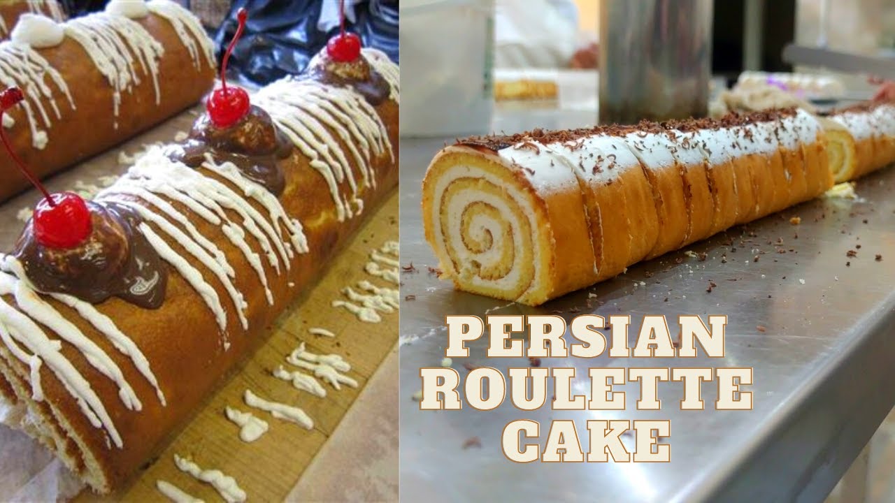 Persian roulette cake creamy pastry YouTube