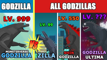 Godzilla MonsterVerse vs ALL Godzilla Level Challenge Rampage | Kaiju Animation