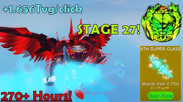 Getting Stage 27 In No Limit Lifting Simulator! 1.656Tvg per click! (270+ Hours)
