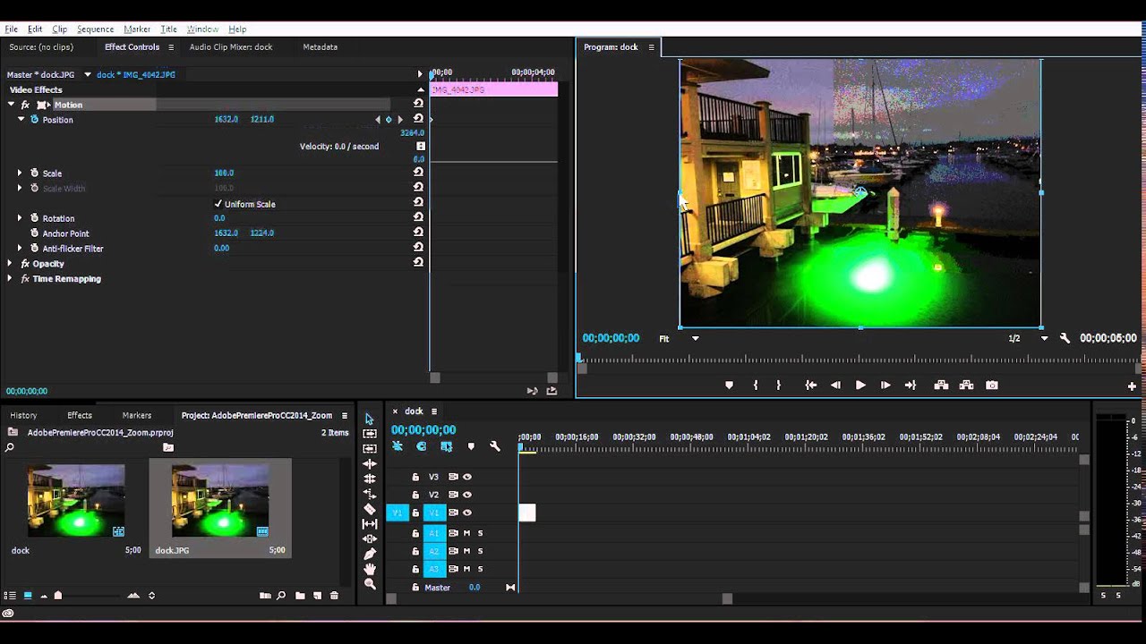 How To Pan Images Video In Adobe Premiere Pro Cs6 Cc Youtube