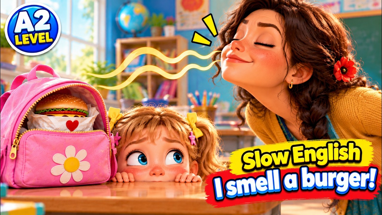 A Burger in Class?… Lily Tried Four Funny Tricks! 🍔😂 | Slow English Listening Story (A2 Level)