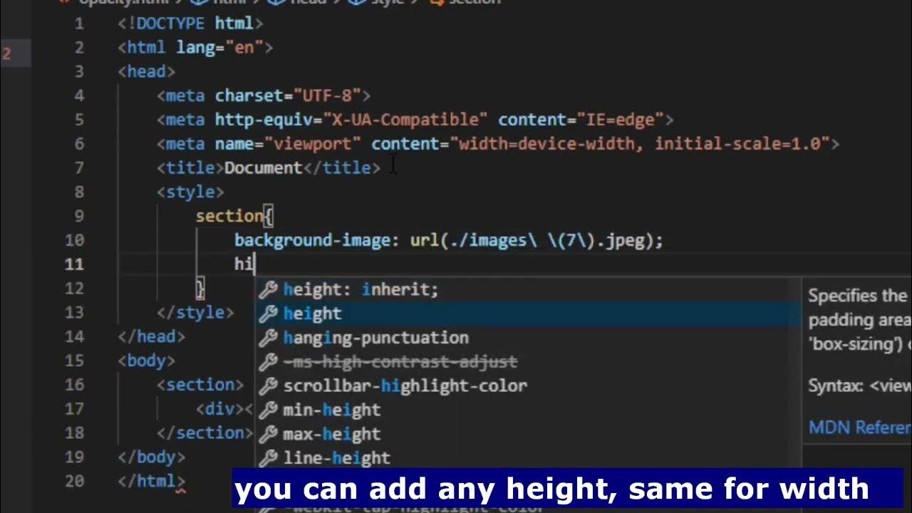 How to add opacity to your html website - YouTube