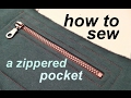 DIY ✂ How to sew a zippered pocked ✂ Jak uszyć kieszonkę na zamek