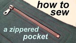 : DIY  How to sew a zippered pocked  Jak uszy'c kieszonke na zamek