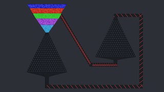 Colored balls elevator 3. Particle fluid. Music.  Molecular Script. Video 2K