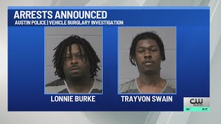 APD arrests two in connection with vehicle burglary incidents