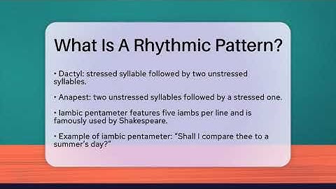 What Is A Rhythmic Pattern? - The Prose Path