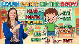 Body Parts Names for Kids with Spelling &amp; Phonics | Human Body Parts Name in English with Spelling 