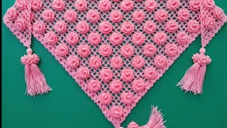 KARANFİL MODELİ BANDANA ŞAL YAPIMI ✔️ KENDİ TASARIMIM ✔️DESIGN BANDANA SHAWL MAKING✔️