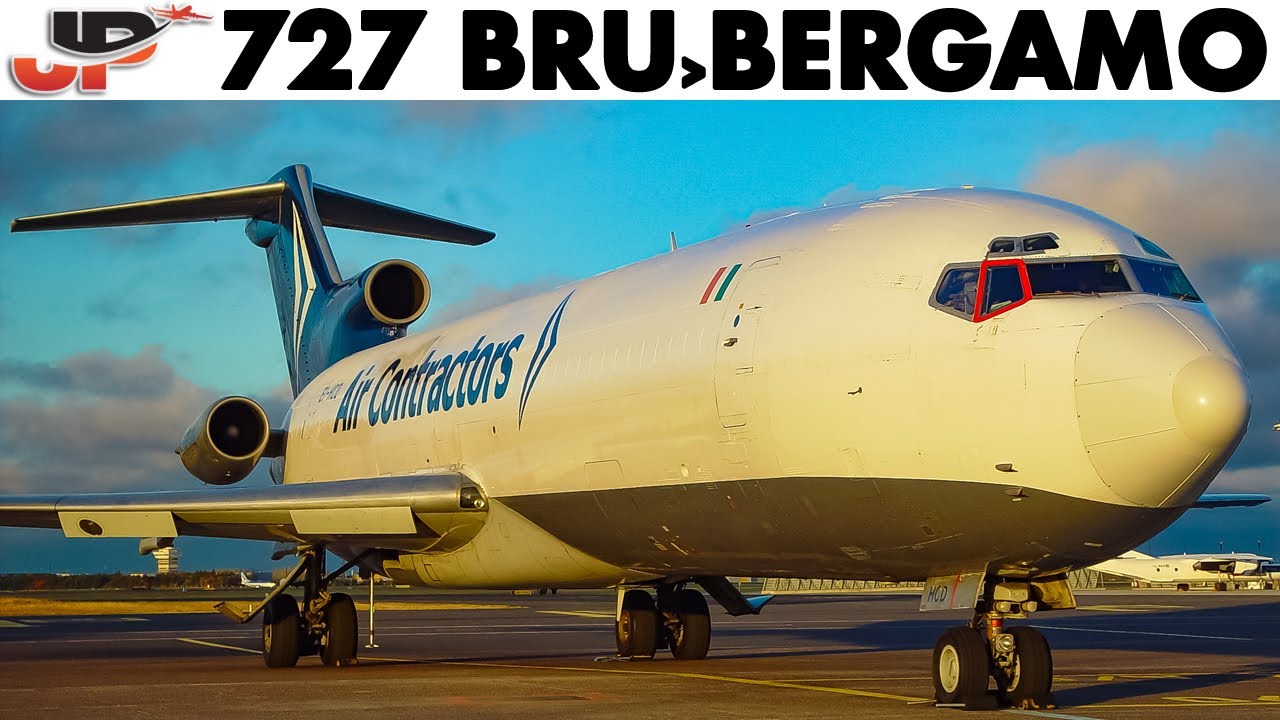 Piloting BOEING 727 Brussels to Bergamo | Cockpit Views (1999