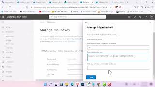 Exchange Admin: Litigation Hold & Mailbox Configuration