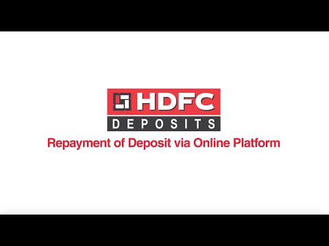 Deposit Repayment through HDFC Deposits Online System