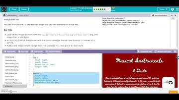 Code.org Lesson 17: CSS Classes Part II