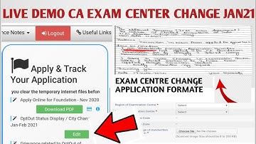 LIVE DEMO: ICAI EXAM CENTER CHANGE JAN21 CA EXAMS