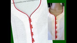 Designer Neckline with Dori Piping Potli buttons | DIY | INDEPENDENCE DAY SPECIAL